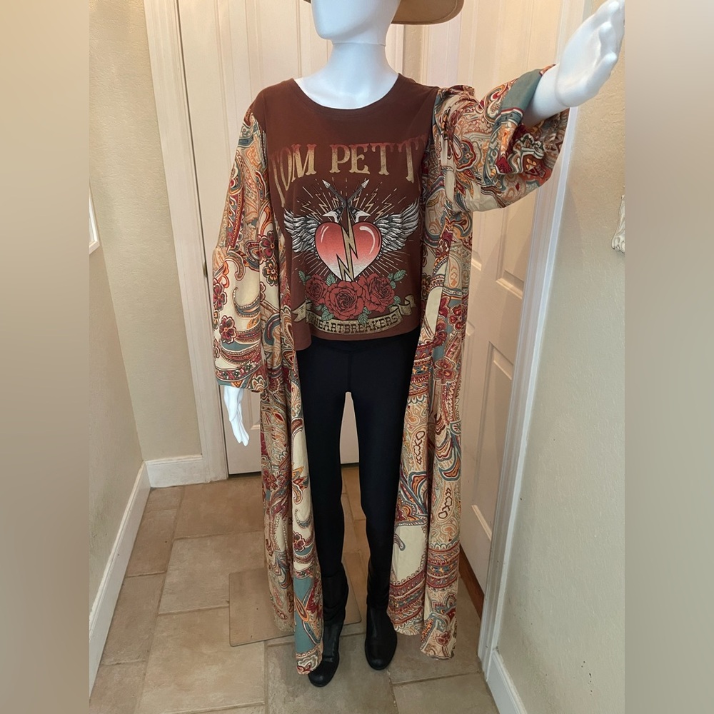 One of a kind custom poncho style top featuring Tom Petty and the Heartbreakers - Picture 3 of 6